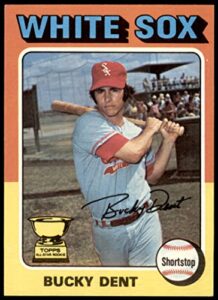 1975 topps # 299 bucky dent chicago white sox (baseball card) ex/mt white sox