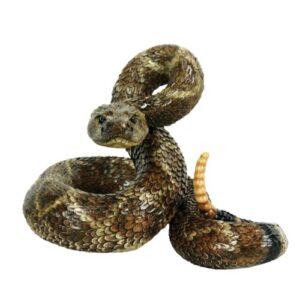 michael carr designs western diamondback rattlesnake l – outdoor snake figurine for gardens, patios and lawns (80057),brown