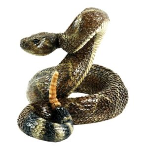 Michael Carr Designs Western Diamondback Rattlesnake L - Outdoor Snake Figurine for gardens, patios and lawns (80057),Brown