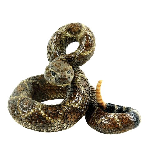 Michael Carr Designs Western Diamondback Rattlesnake L - Outdoor Snake Figurine for gardens, patios and lawns (80057),Brown