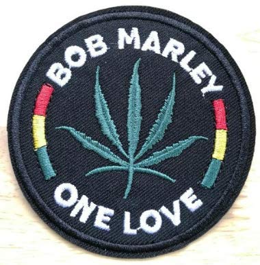 Bob Marley RASTA Green Leaf One Love Embroidered Sew or Iron-On Patch 3"