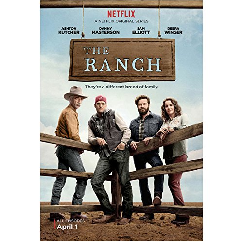 The Ranch (TV Series 2016 - ) 8 inch by 10 inch PHOTOGRAPH Cast at Fence "They're a different breed of family." Title Poster kn