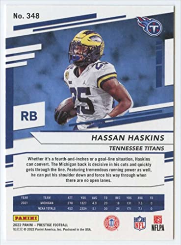 Football Trading Card NFL 2022 Panini Prestige #348 Hassan Haskins NM Near Mint RC Rookie Titans