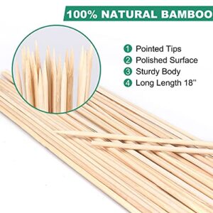 40 Pack 18'' Natural Bamboo Plant Stakes, Wood Plant Supports, Wood Garden Sticks for Plants Tomato Floral Potted, Wooden Sign Posting Garden Sticks