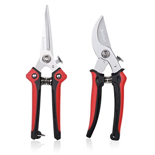 Pruning Shears, Professional Garden Branch Scissors Clippers Set, Bypass Gardening Hand Pruners Tools Kit, Stainless Steel Sharp Cutter Secateurs