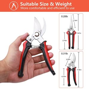 Pruning Shears, Professional Garden Branch Scissors Clippers Set, Bypass Gardening Hand Pruners Tools Kit, Stainless Steel Sharp Cutter Secateurs