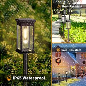 MGKZ Solar Pathway Lights Outdoor, 6 Pack Rectangle Design Super Bright Solar Outdoor Lights IP65 Waterproof Auto On/Off, 10 Hrs Long Lasting Solar Landscape LED Lights for Walkway Garden Driveway