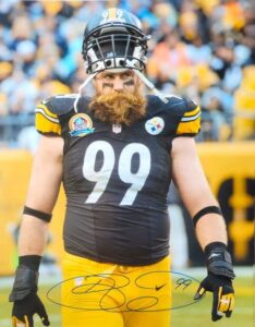 autographed brett keisel pittsburgh steelers 16×20 photo with coa