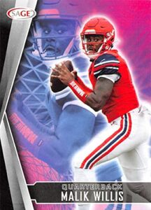 2022 sage hit draft low series #39 malik willis liberty flames prospect football trading card in raw (nm or better) condition