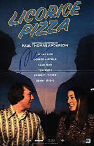 paul thomas anderson signed licorice pizza 11×17 movie poster beckett coa