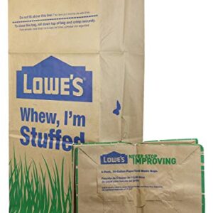 Lowe's 30 Gallon Heavy Duty Brown Paper Lawn and Refuse Bags for Home and Garden (10 Count), Large (LOWESLL)