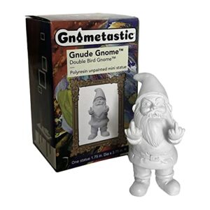 Gnometastic Gnude Mini Gnomes - Double Bird Unpainted Gnome Statue, 3.5in Tall - DIY Paint Your Own Gnome - Polyresin Indoor/Outdoor Funny Garden Gnomes to Paint for Adults