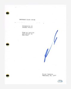 john travolta signed autographed saturday night fever script screenplay acoa coa