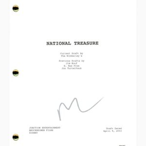 Nicolas Cage Signed Autograph National Treasure Movie Script Screenplay ACOA COA