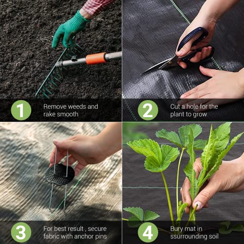 Yardhelper 3ft x 100ft Weed Barrier Landscape Fabric Heavy Duty Garden Landscaping Fabric Outdoor Weed Mat Weed Control Gardening Mat Geotextile Fabric