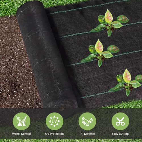 Yardhelper 3ft x 100ft Weed Barrier Landscape Fabric Heavy Duty Garden Landscaping Fabric Outdoor Weed Mat Weed Control Gardening Mat Geotextile Fabric