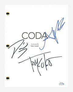 coda cast signed autographed movie script screenplay troy kotsur x3 acoa coa