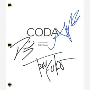 Coda Cast Signed Autographed Movie Script Screenplay Troy Kotsur x3 ACOA COA