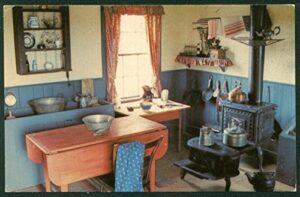 upper canada village kitchen of the doctor’s office morrisburg ontario vintage postcard