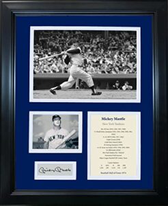 framed mickey mantle hall of fame facsimile laser engraved signature auto new york yankees baseball 12″x15″ photo collage