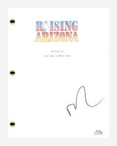 nicolas cage signed autographed raising arizona movie script screenplay acoa coa