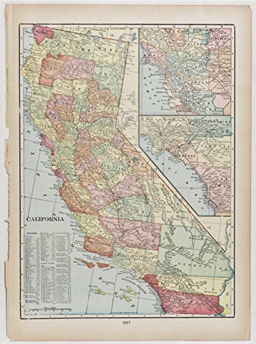 California with inset of Southern California and San Francisco Bay Region (1906)