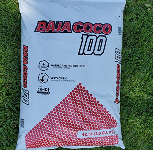 Coco Coir Fiber 1.5 CU FT / 42.5 Liter / 40 Dry Quarts Washed Pre Buffered Low EC Organic Garden Coconut Soil for Flower Vegetable Seedling