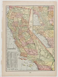 california with inset of southern california & san francisco bay region (1899)