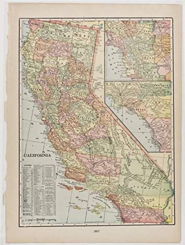 California with inset of Southern California & San Francisco Bay Region (1899)