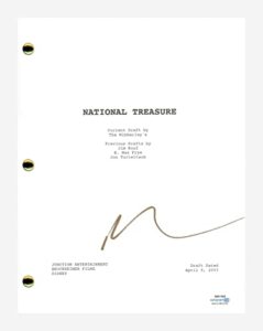 nicolas cage signed autograph national treasure movie script screenplay acoa coa