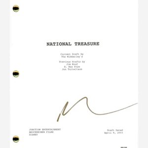 Nicolas Cage Signed Autograph National Treasure Movie Script Screenplay ACOA COA