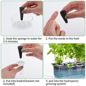 Alphatool 100 Pack Plant Seed Starters Sponges Compatible Seed Grow Pod Replacements Root Growth Sponges Gardening Accessories Fits AeroGarden Hydroponic Garden System Seed Starting
