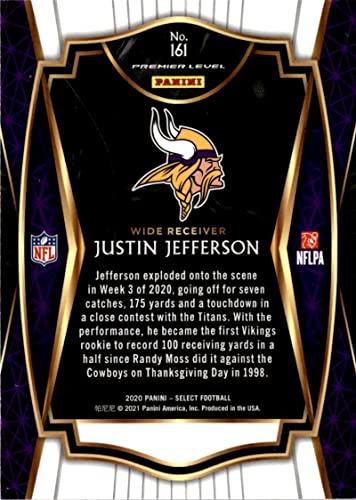 2020 Panini Select #161 Justin Jefferson Premier Level RC- ROOKIE CARD Minnesota Vikings NM-MT