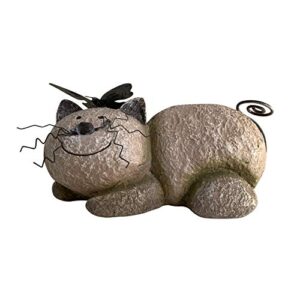 unido box resin resting cat statue, garden stone – perfect for garden accent and home décor
