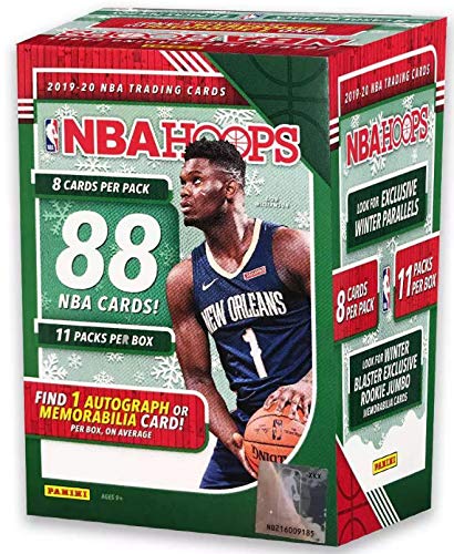 2019/20 Panini Hoops NBA Basketball WINTER/HOLIDAY BLASTER box (88 cards incl. ONE Memorabilia or Autograph card)