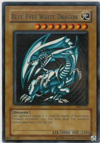 Webkinz Yugioh Sdk-001 Blue-Eyes White Dragon Ultra Rare Holofoil Card USED