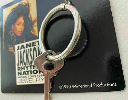 Janet Jackson 1989 Rhythm Nation RARE Key Hoop Earring Vintage