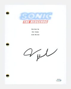 james marsden signed autographed sonic the hedgehog movie script acoa coa