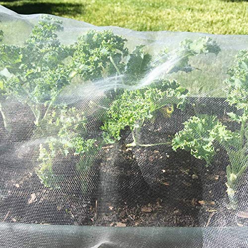 Huouo Mosquito Bug Insect Bird Net with Sewn Edges - 10 Ft x 20 Ft Barrier Hunting Blind Plant Cover Garden Mesh Netting for Protect Your Vegetables, Fruits, Flower & Trees