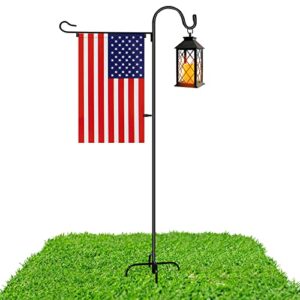 65 inch garden flag pole with flag with anti-wind clip for flag heavy duty garden flag stand for plant stand and light tall garden flag poles for outside inground,2 stoppers and 1 clip (1 pc, 65 inch)