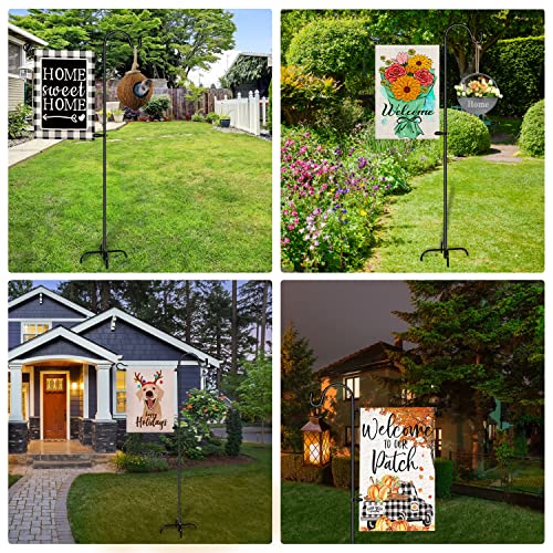 65 Inch Garden Flag Pole with Flag with Anti-Wind Clip for Flag Heavy Duty Garden Flag Stand for Plant Stand and Light Tall Garden Flag Poles for Outside inground,2 Stoppers and 1 Clip (1 PC, 65 INCH)