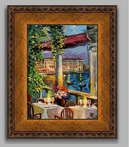 (SOLD) A Venetian View - Venice Italy at night by internationally renown painter Yary Dluhos.