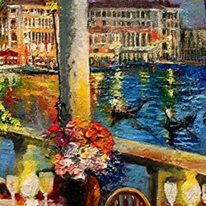 (SOLD) A Venetian View - Venice Italy at night by internationally renown painter Yary Dluhos.