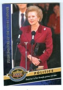 margaret thatcher trading card (prime minister of united kingdom) 2009 upper deck #172