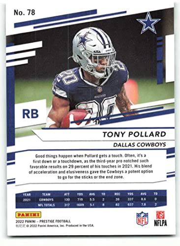 2022 Panini Prestige #78 Tony Pollard NM-MT Dallas Cowboys Football