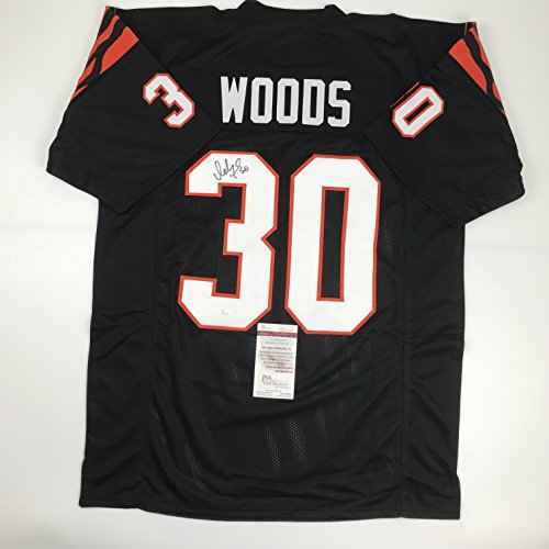 Autographed/Signed Ickey Woods Cincinnati Black Football Jersey JSA COA