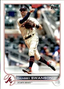 2022 topps #507 dansby swanson atlanta braves series 2 mlb baseball trading card