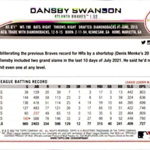 2022 Topps #507 Dansby Swanson Atlanta Braves Series 2 MLB Baseball Trading Card