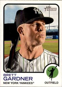 2022 topps heritage #349 brett gardner new york yankees official mlb baseball card in raw (nm or better) condition