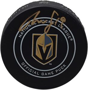 reilly smith vegas golden knights autographed official game puck – autographed nhl pucks